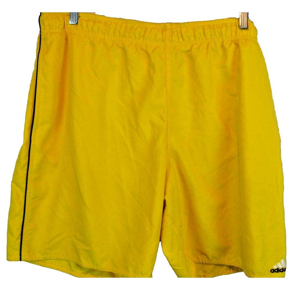 Mens Adidas Yellow Poly Lined Swim Board Shorts sz 38 x 8"